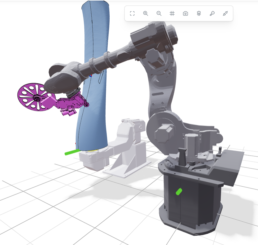 Complex closed surfaces layup, using two-axes positioner device