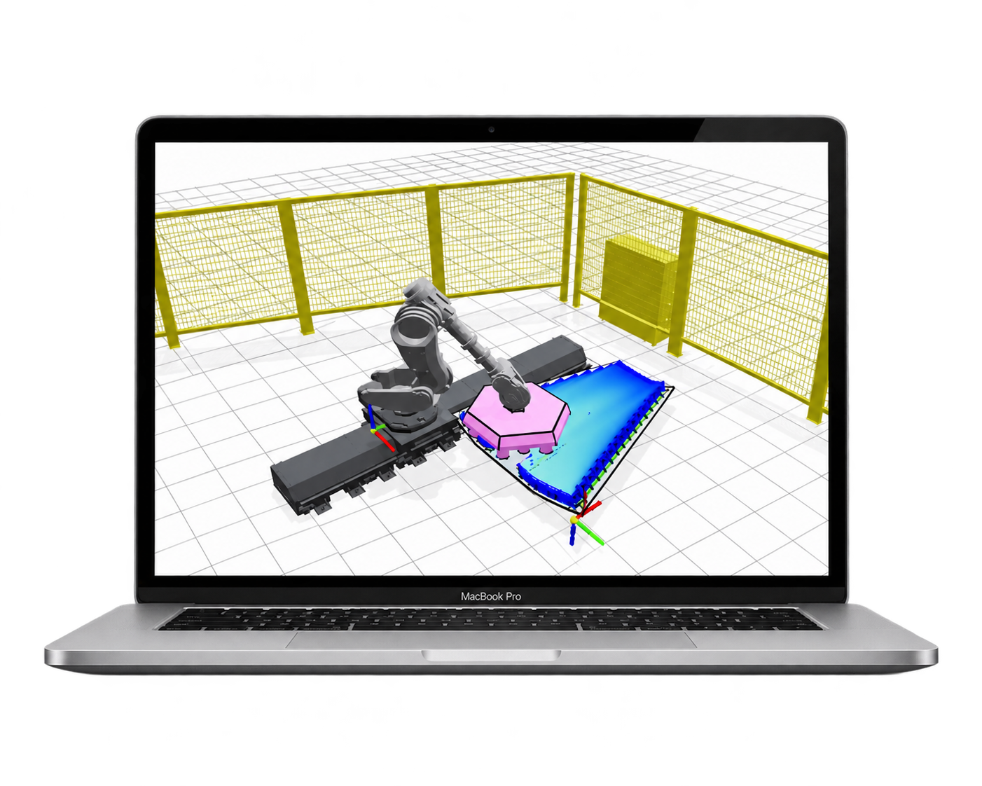 Virtua Composites CAM application running in a desktop browser, showing a robot cell depositing material over a mold surface
